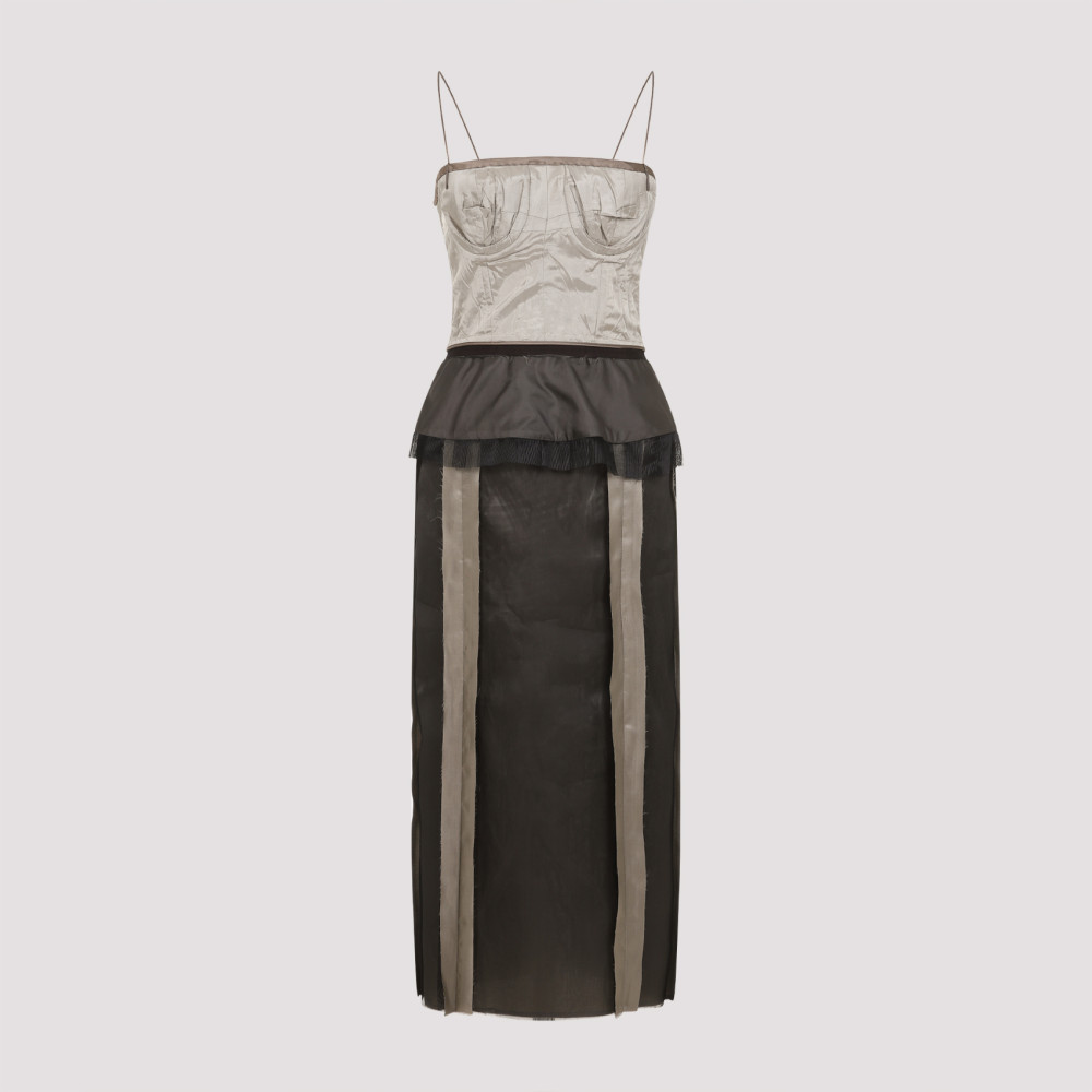 Maison Margiela Multicolor Silk Midi Dress In Multicolor