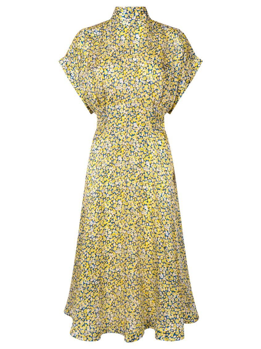 BOTTEGA VENETA MULTICOLOR PRINTED SILK DRESS