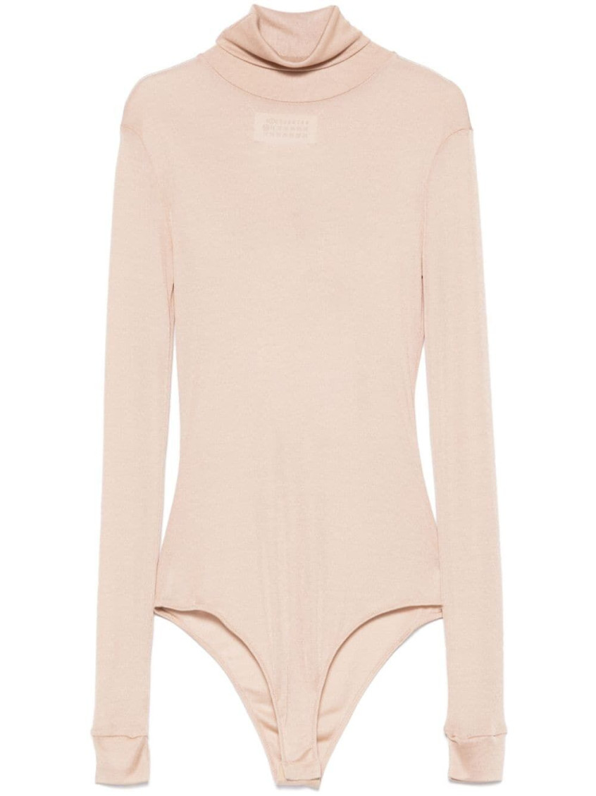 Maison Margiela Maison Martin Margiela Women Body Collo Alto Semitrasparente In Beige