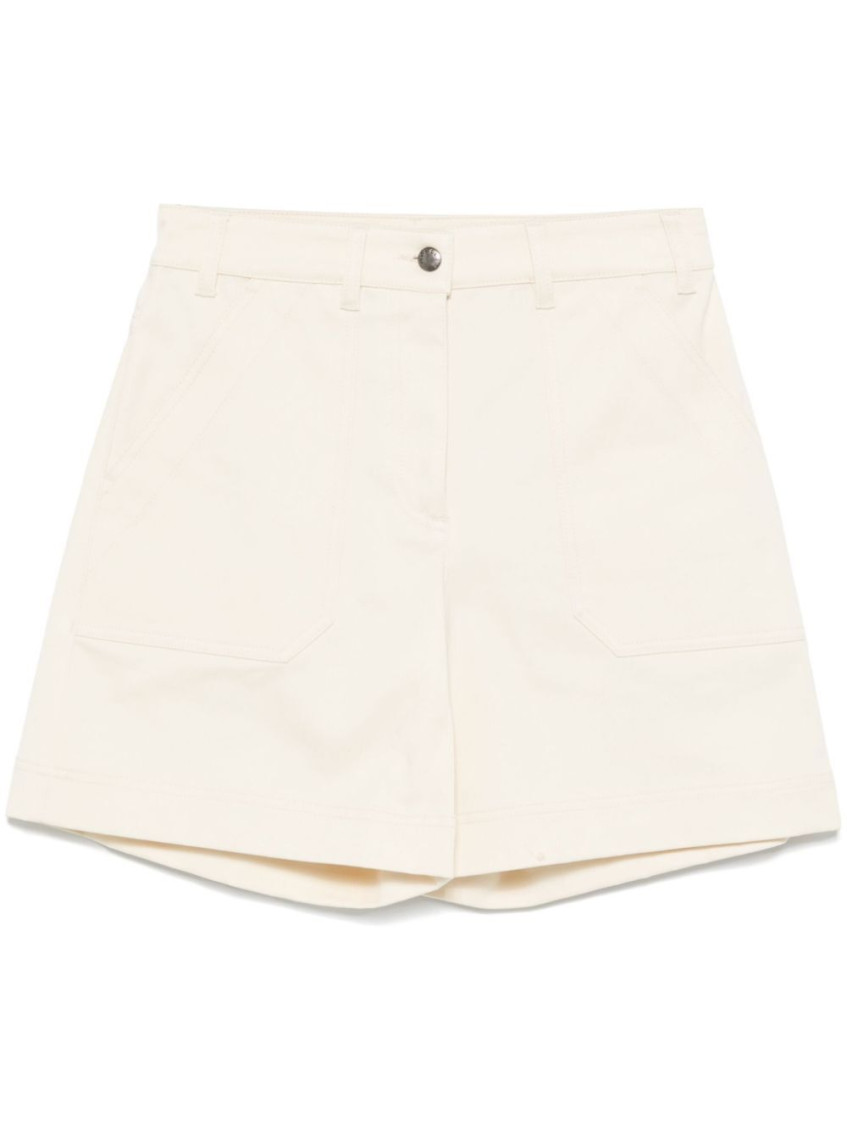 Moncler Cotton Gabardine Bermuda Shorts Clothing In Beige