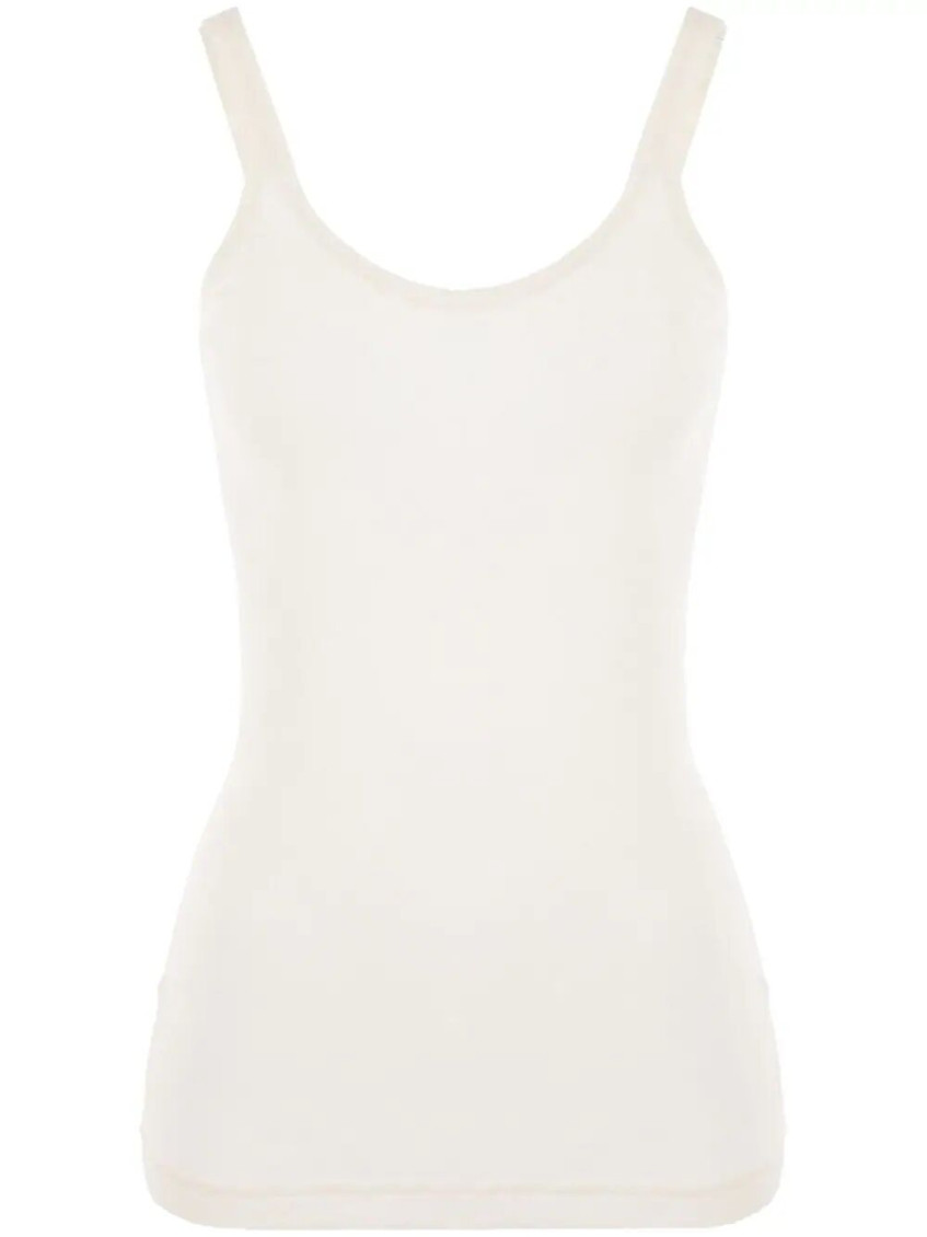 Bottega Veneta Slim Fit Light Cotton Tank Top In White
