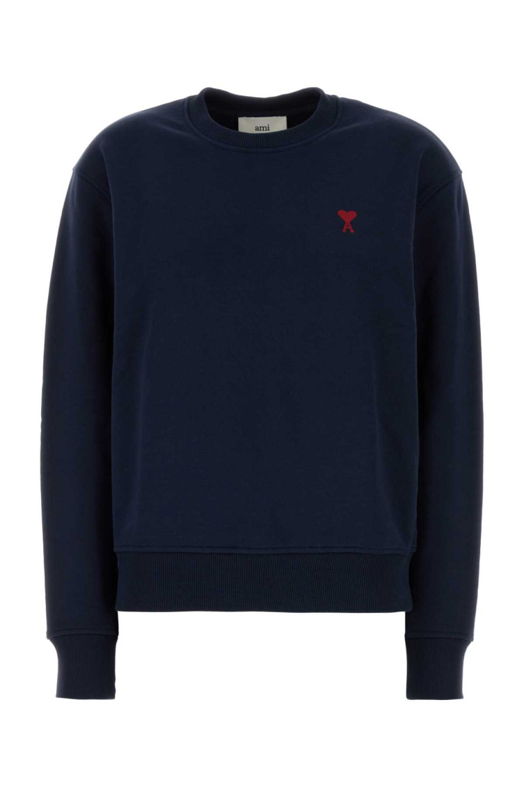 Ami Alexandre Mattiussi Midnight Blue Stretch Sweatshirt In Blue