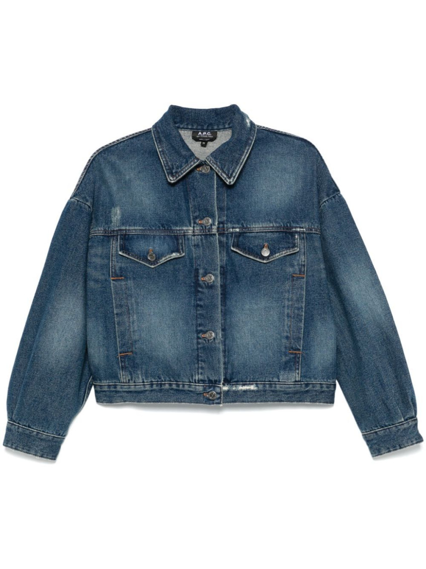 Shop Apc Blue Denim Jacket
