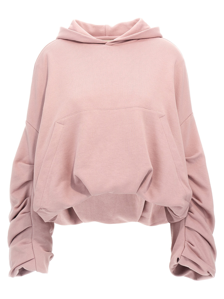 Dries Van Noten Oversized Draped Hooded Sweatshirt In Pink