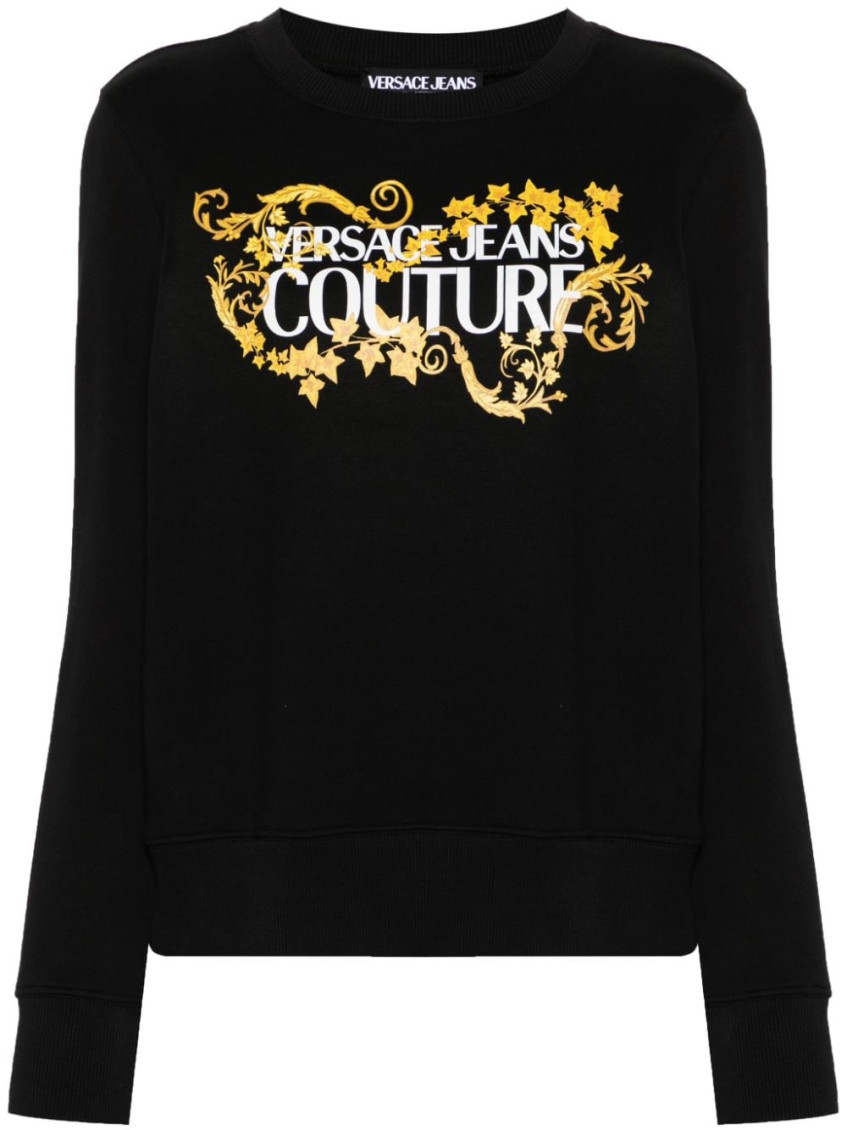 Versace Jeans Couture 范思哲牛仔裤时装运动衫带徽标 In Black