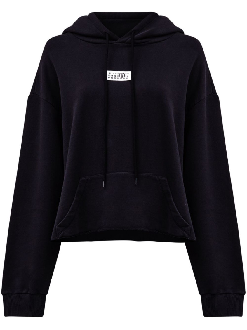 Shop Mm6 Maison Margiela Black Signature Texture Hoodie