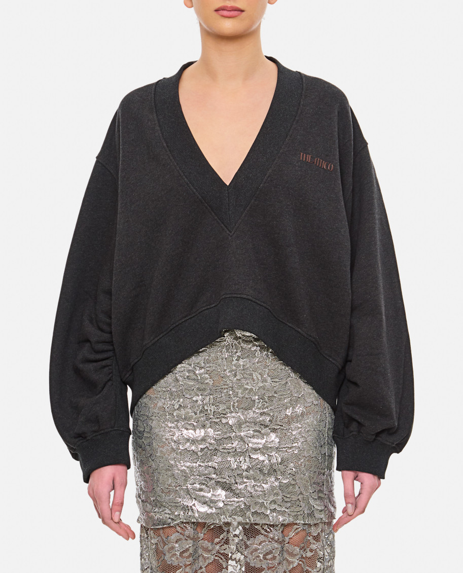 Attico Black Fade And Brown Sweatshirt In Black