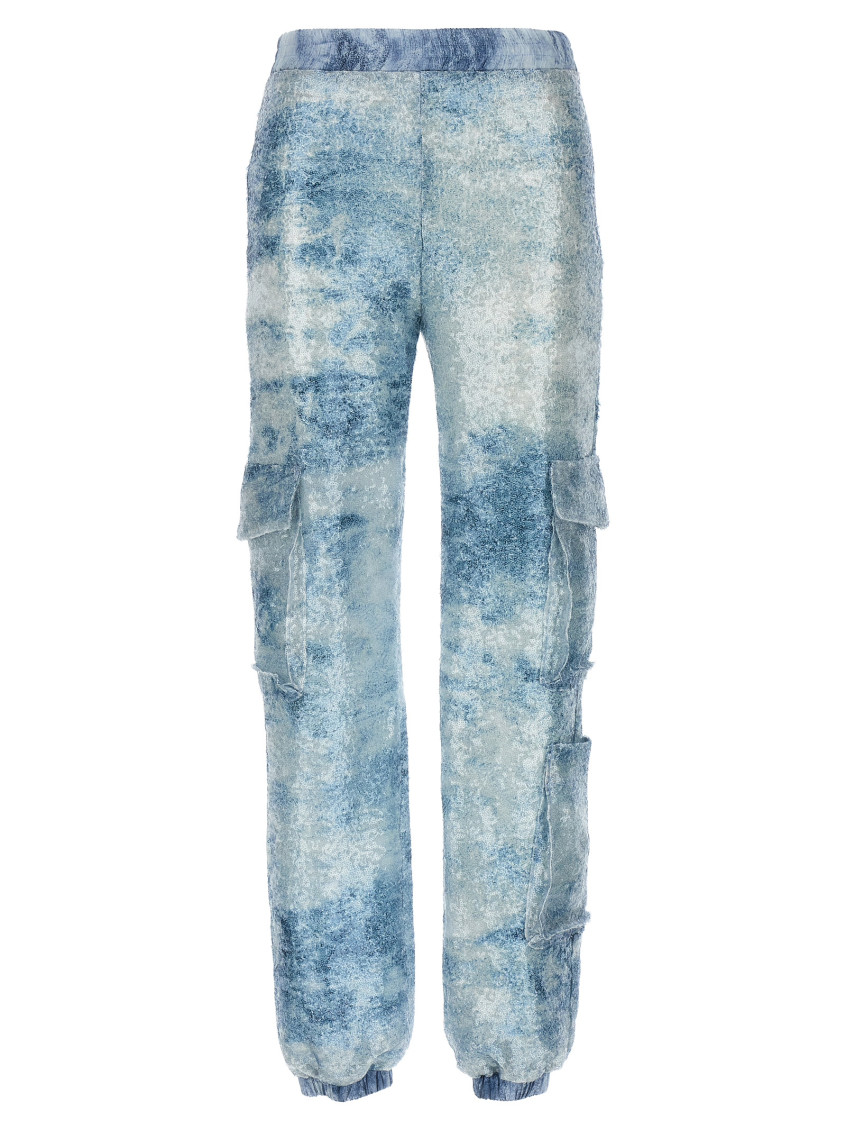 Shop Le Twins Light Blue Robi Cargo Pants