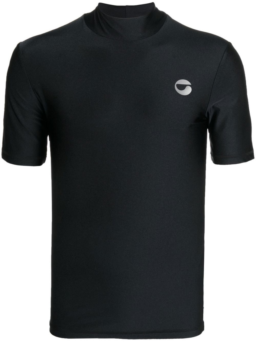 Coperni Fitted High-neck T-shirt With Subtle Logo Detail In Black