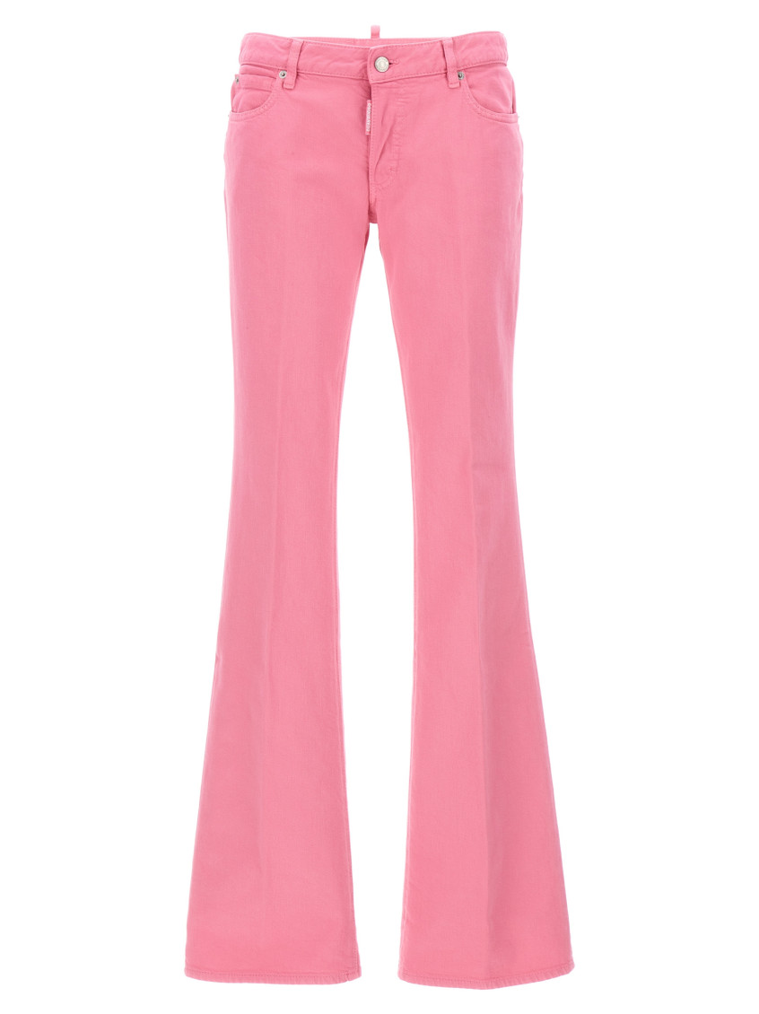 Dsquared2 Light Pink Medium Waist Flare Jeans