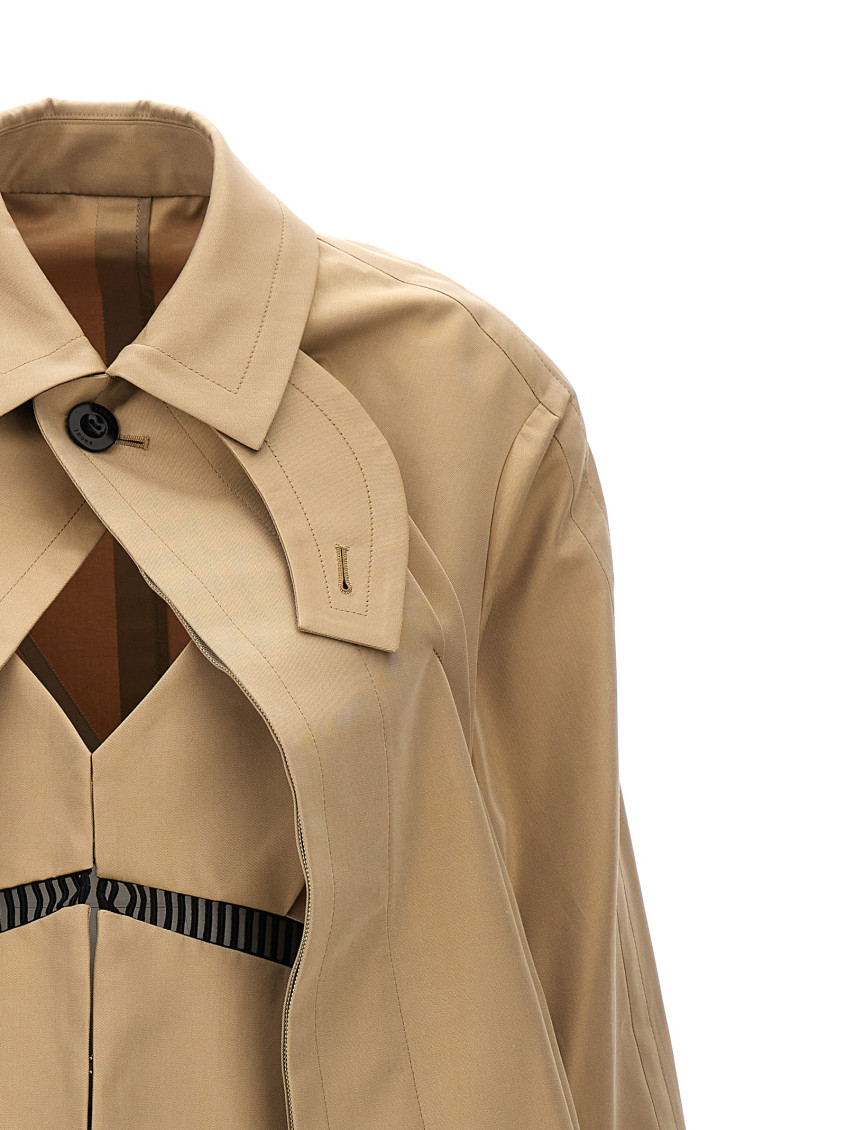コート SACAI Dress insert trench coat Beige Sacai Beige Dress Insert Trench Coat for Women Online USA at