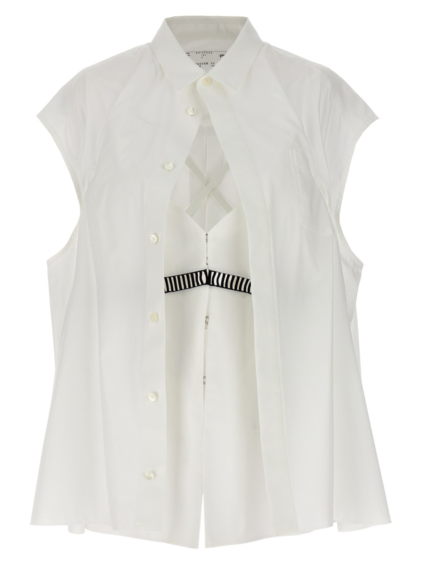 Sacai Layered-design Blouse In White