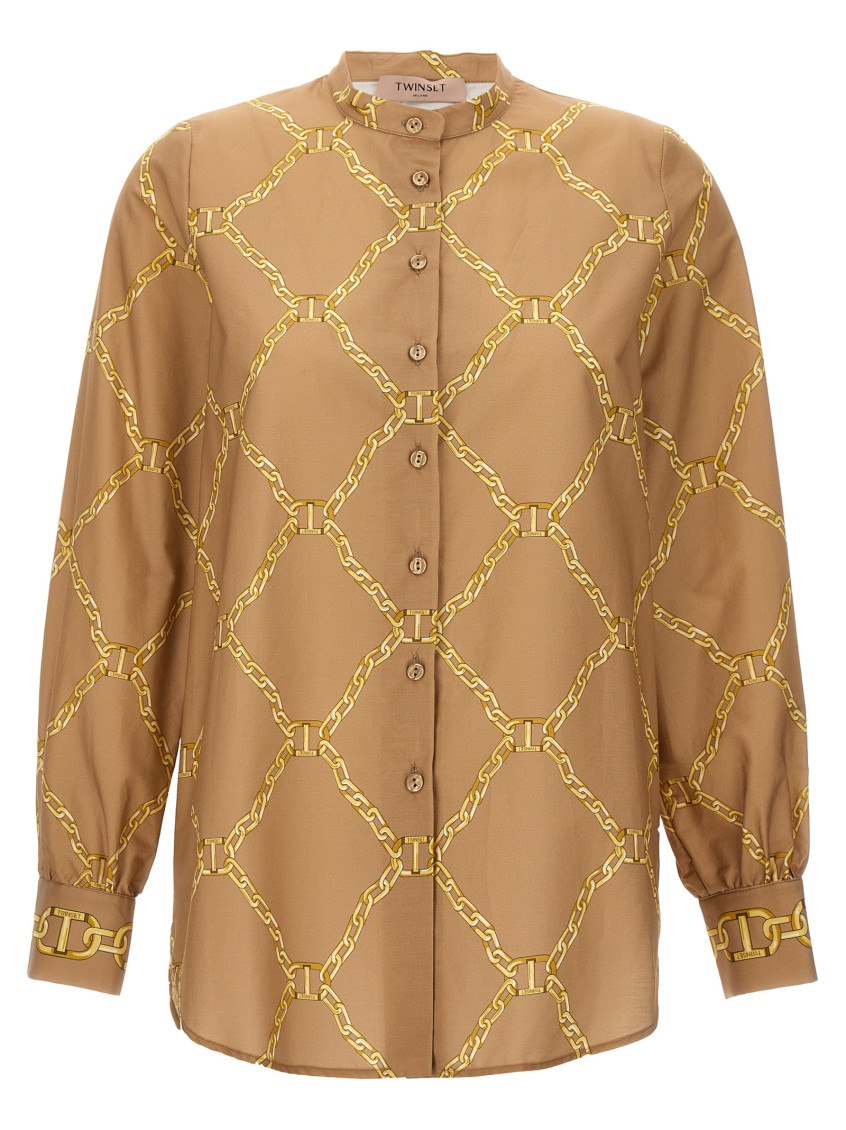 Twinset Print Shirt Shirt And Blouse Beige In Beige