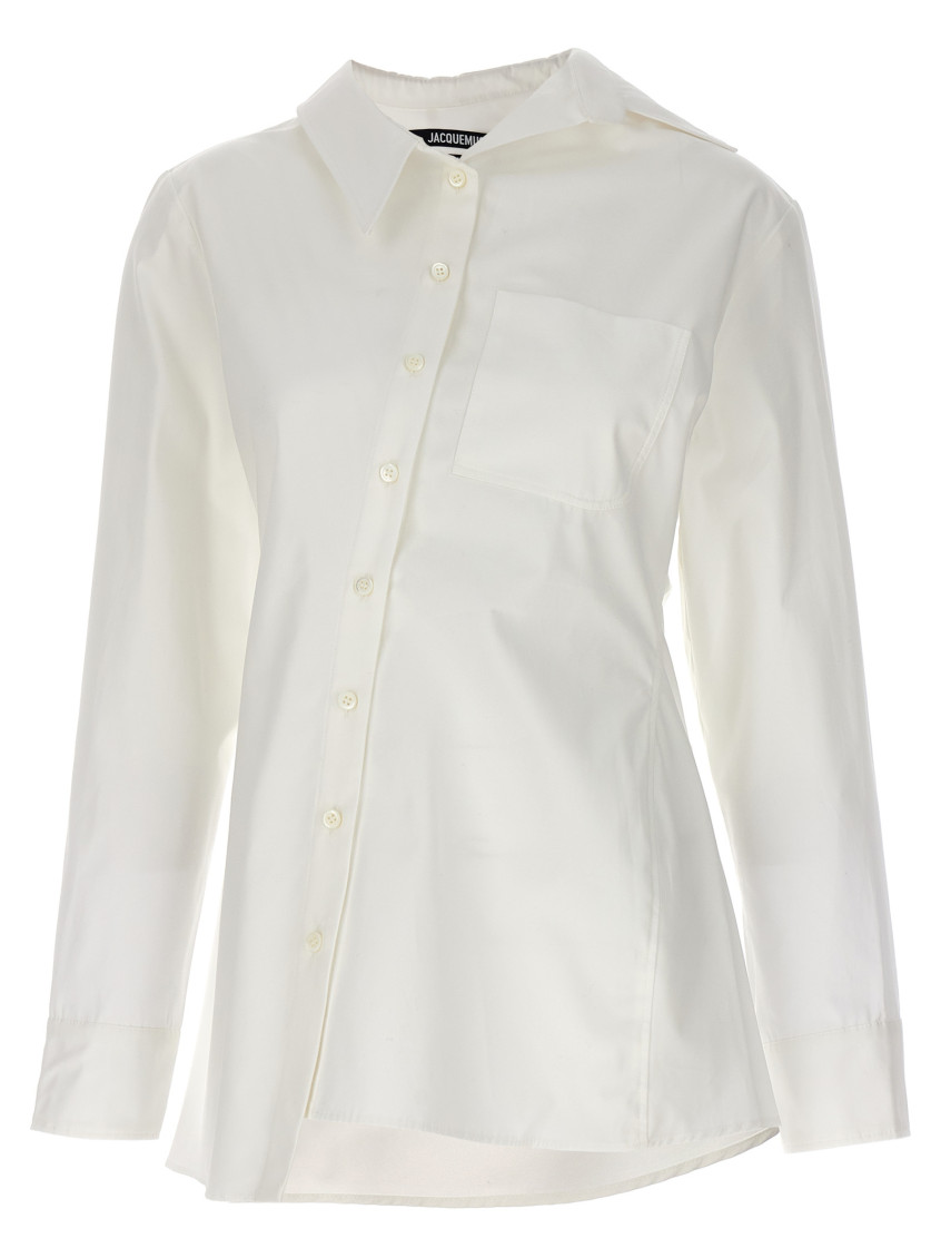 Jacquemus Pablo Asymmetric Button-up Shirt In White