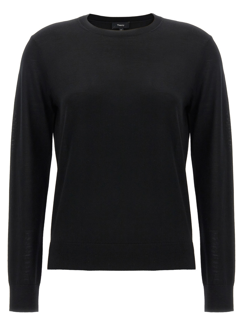 Theory Women Black Basic Sweater In Black