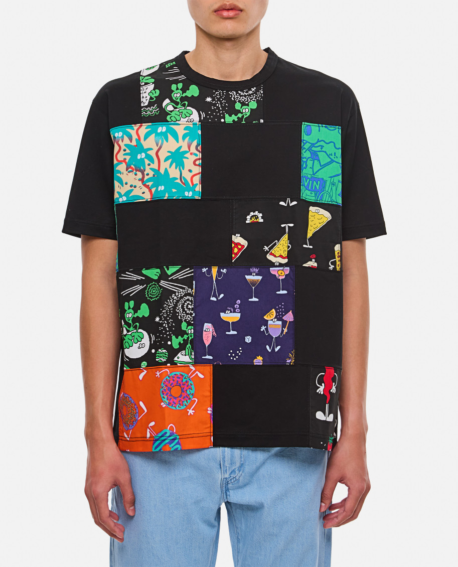 Junya Watanabe Black COTTON PATCH T-SHIRT for Men Online USA