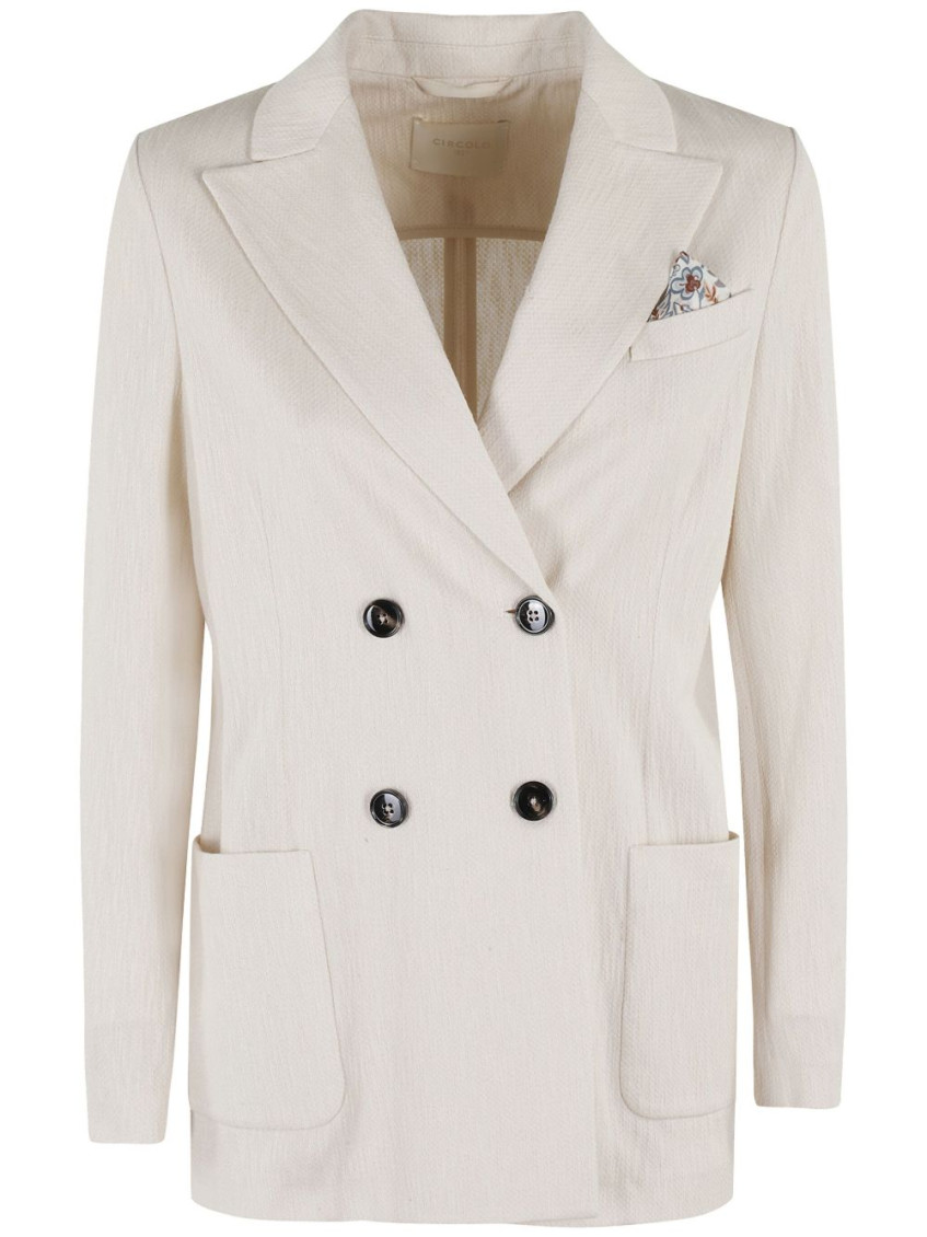 Circolo 1901 Tailored Double-breasted Jacket With Textured Finish