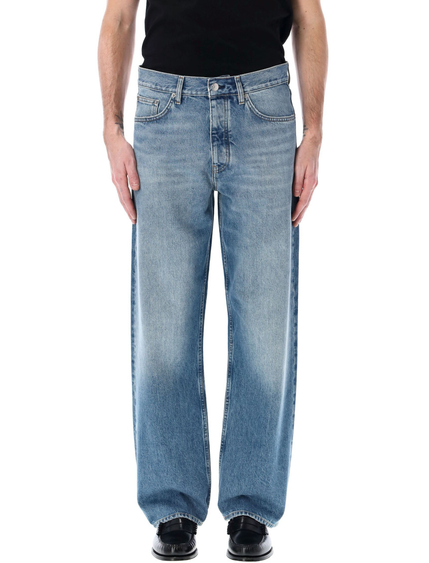 Hello Sunflower Blue Wide Twist Straight Jeans