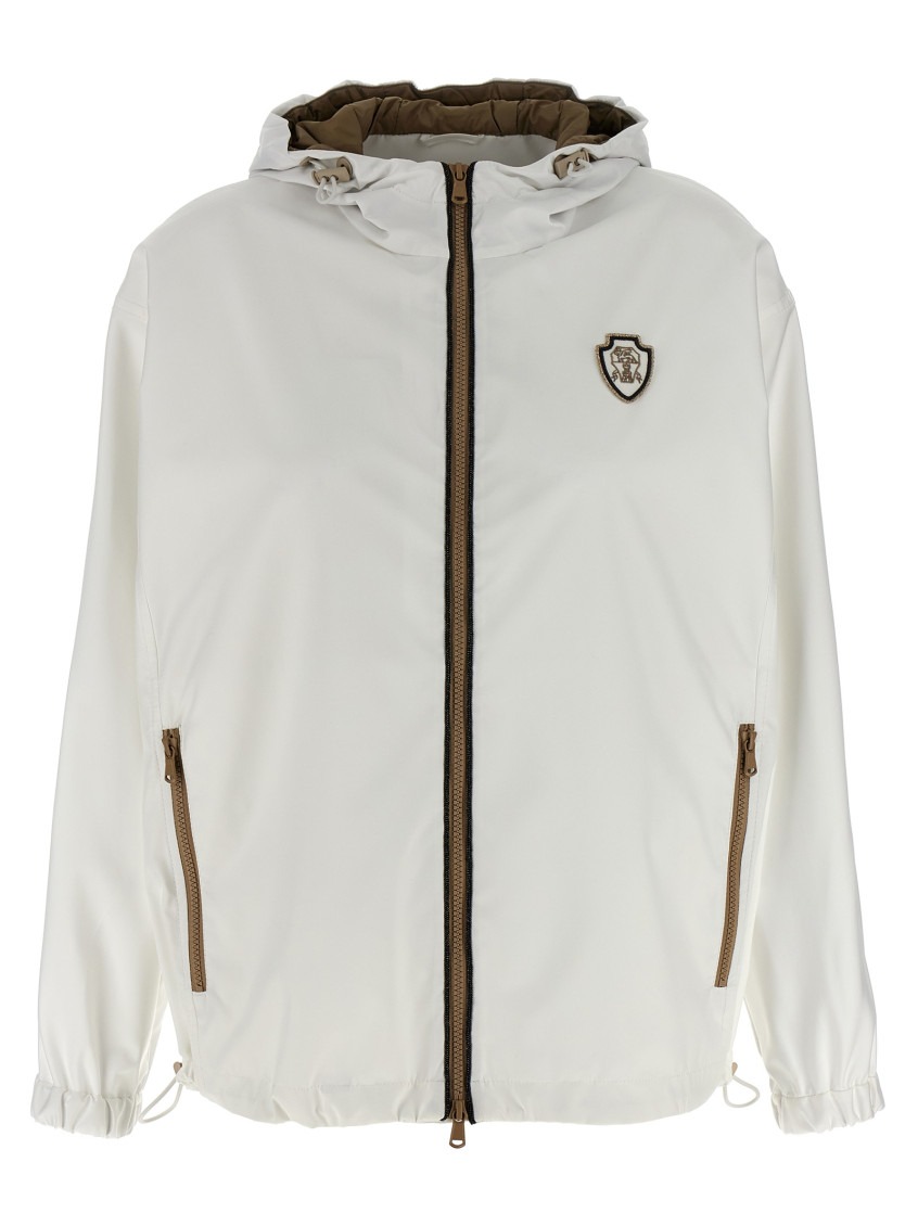 Brunello Cucinelli Precious Trims Casual Jackets And Parka White