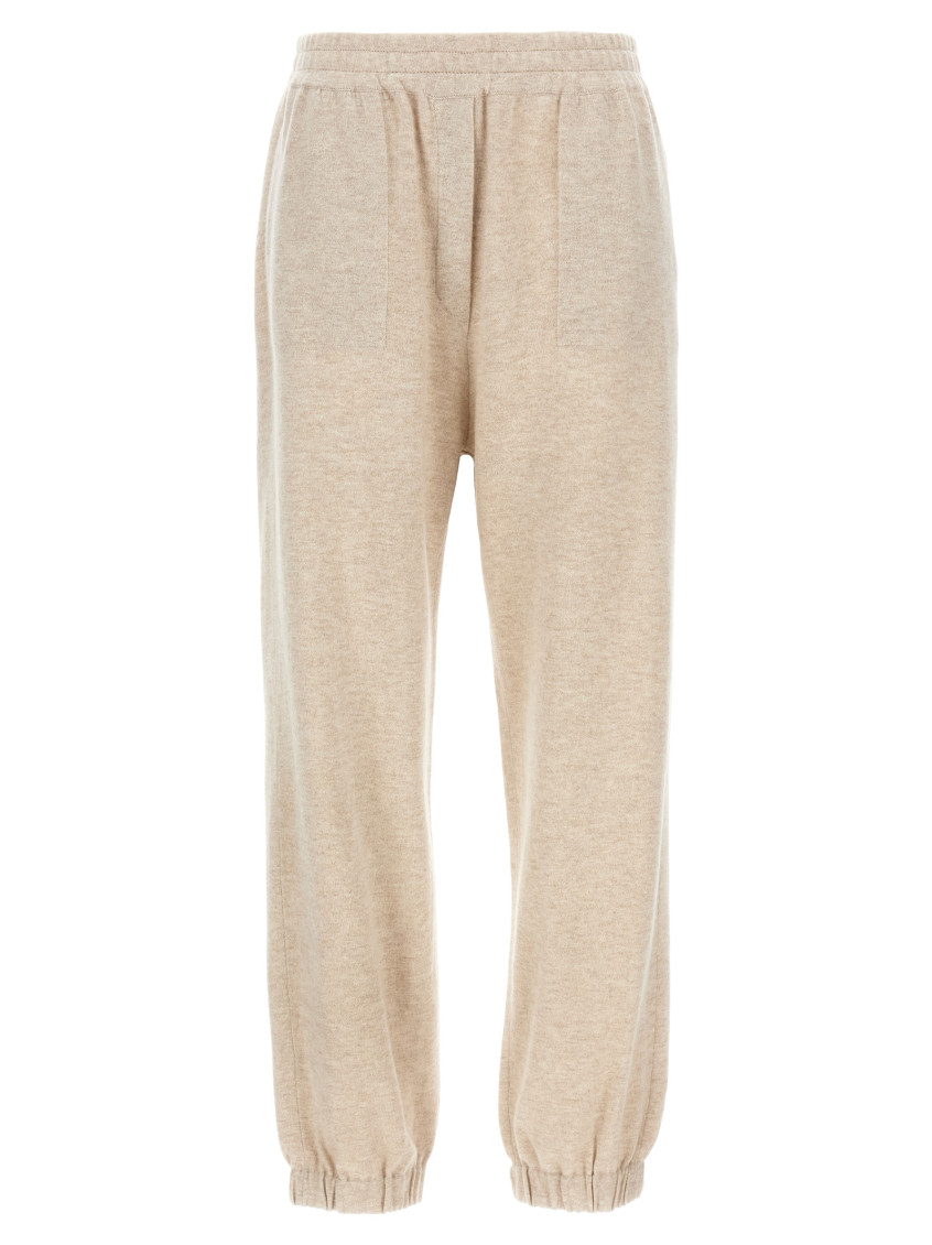 Brunello Cucinelli High Waist Cashmere Joggers In Brown