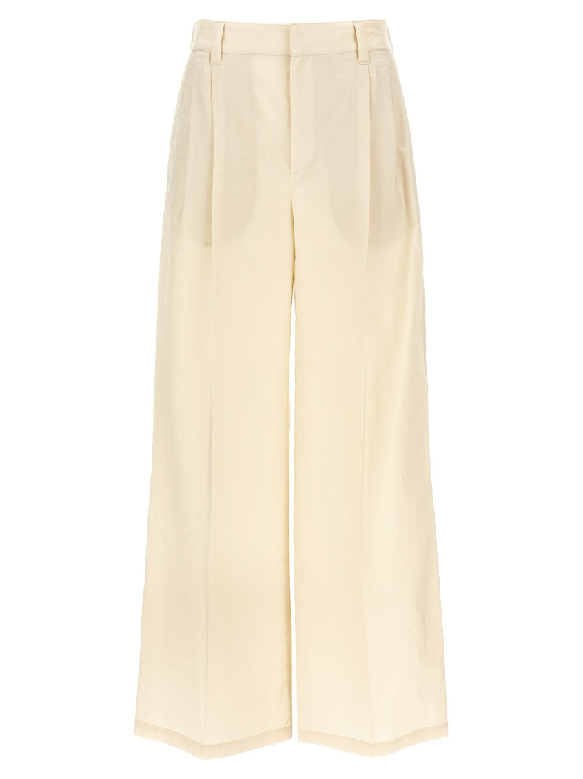 Shop Brunello Cucinelli Beige Cotton Trousers