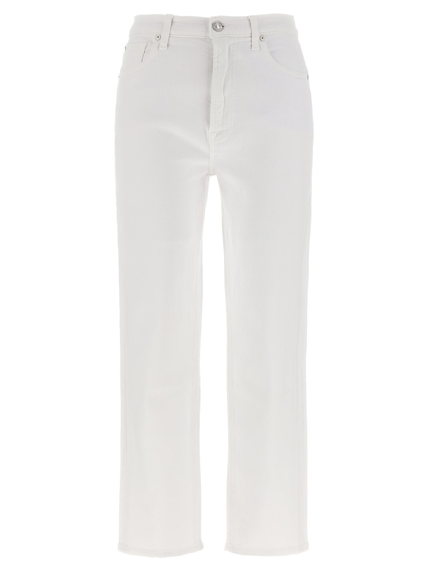 7 For All Mankind White Easy Slim Ankle Jeans
