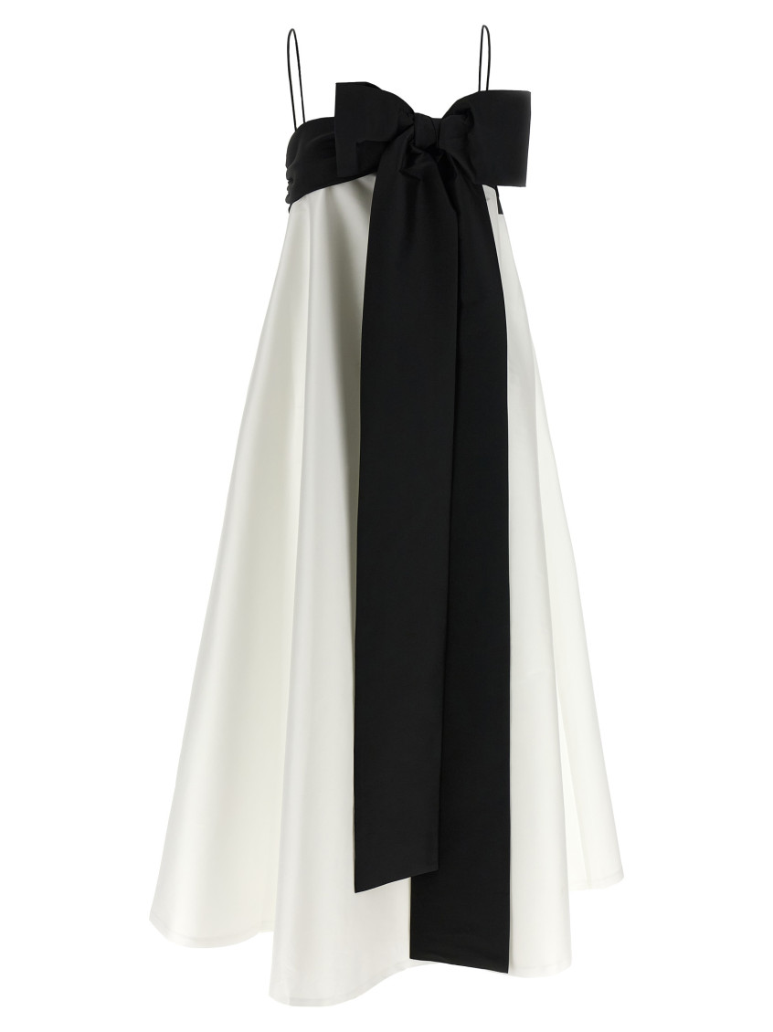 Bernadette Bailey Two-tone Bow-embellished Taffeta Midi Dress