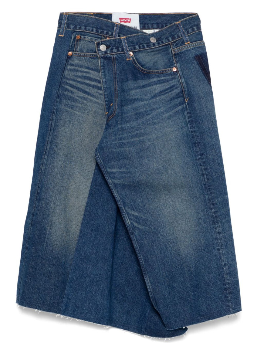 Junya Watanabe Skirt With Back Pockets And Contrast Stitching