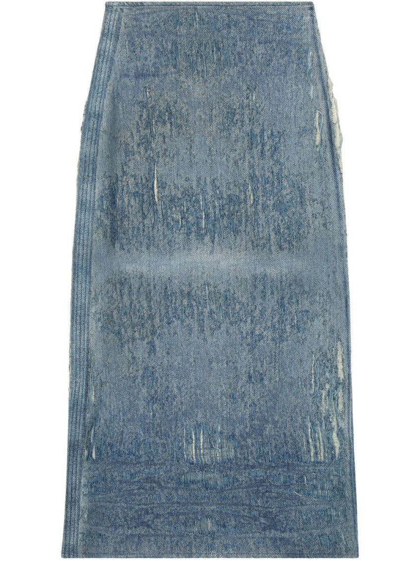 Diesel Megan Distressed High-waisted Long Skirt