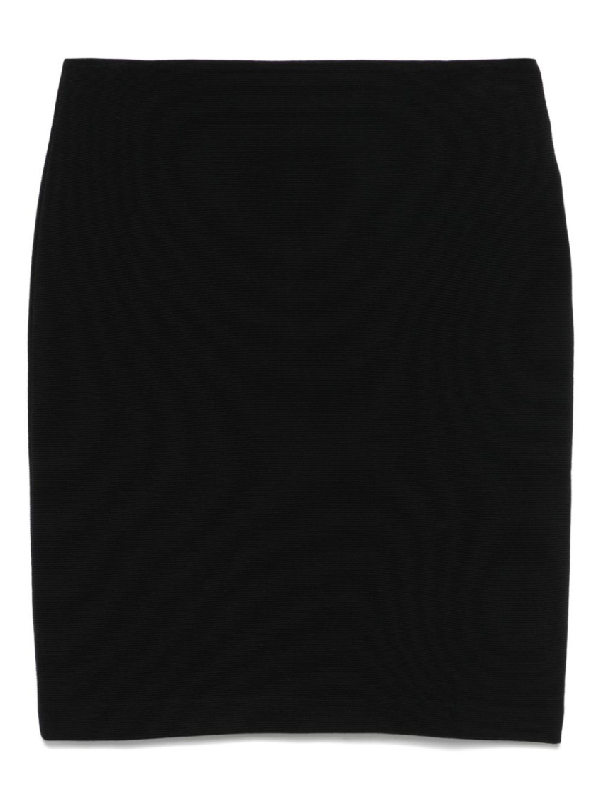 EMPORIO ARMANI BLACK COTTON MIDI SKIRT