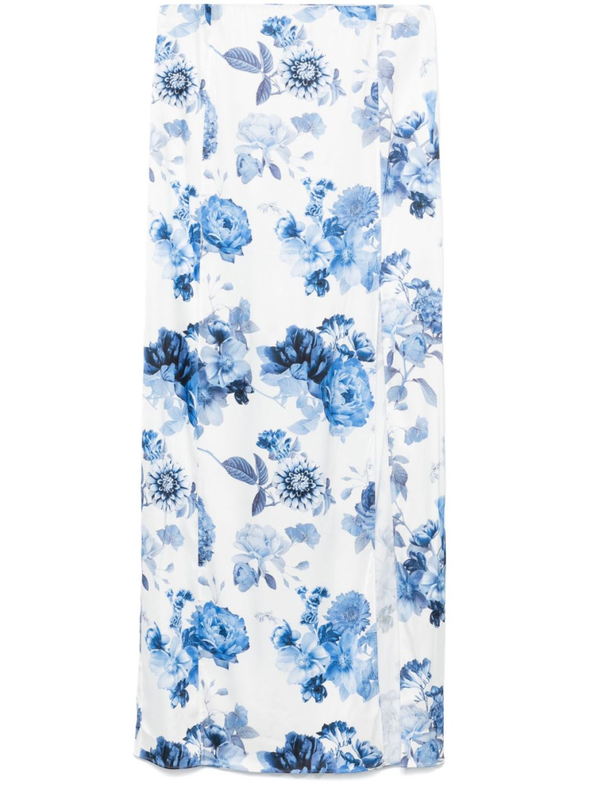Alice And Olivia Stephine Printed Long Skirt In Multi