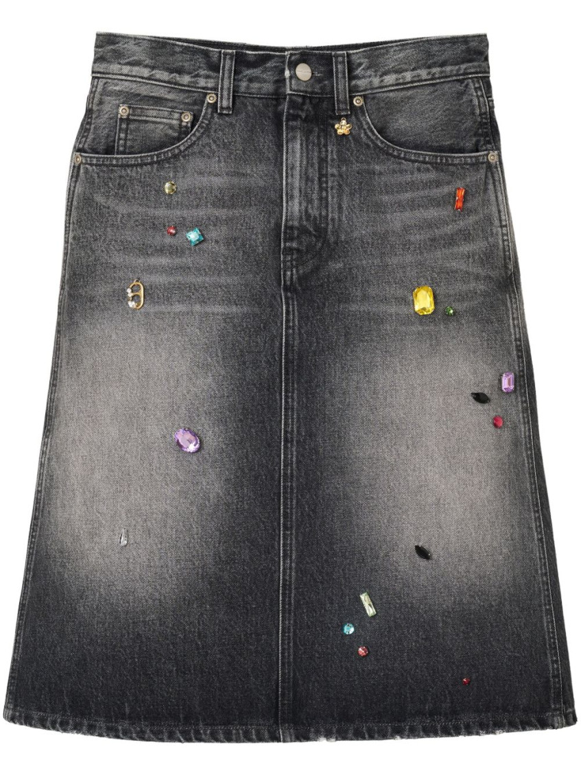 Marc Jacobs Midi Denim Skirt With Back And Front Pockets