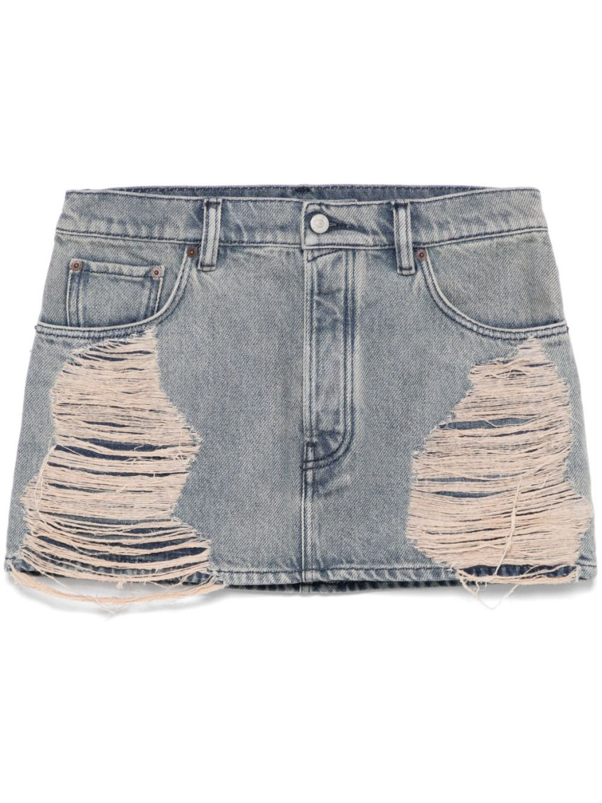 Acne Studios Ripped Denim Mini Skirt