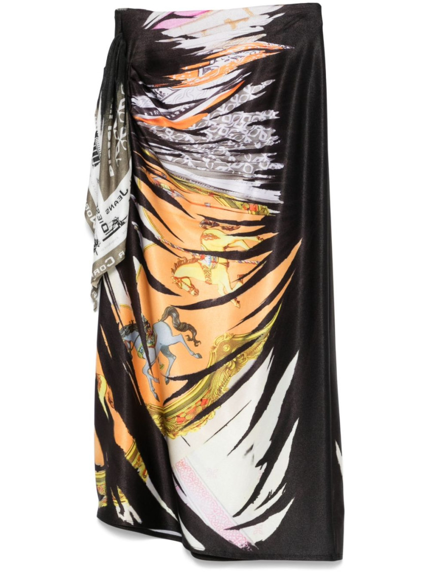 Shop Diesel Black O-pary Midi Skirt
