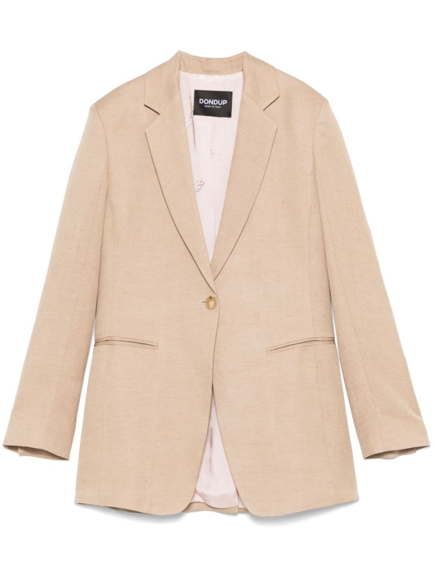 Shop Dondup Beige Single-breasted Blazer
