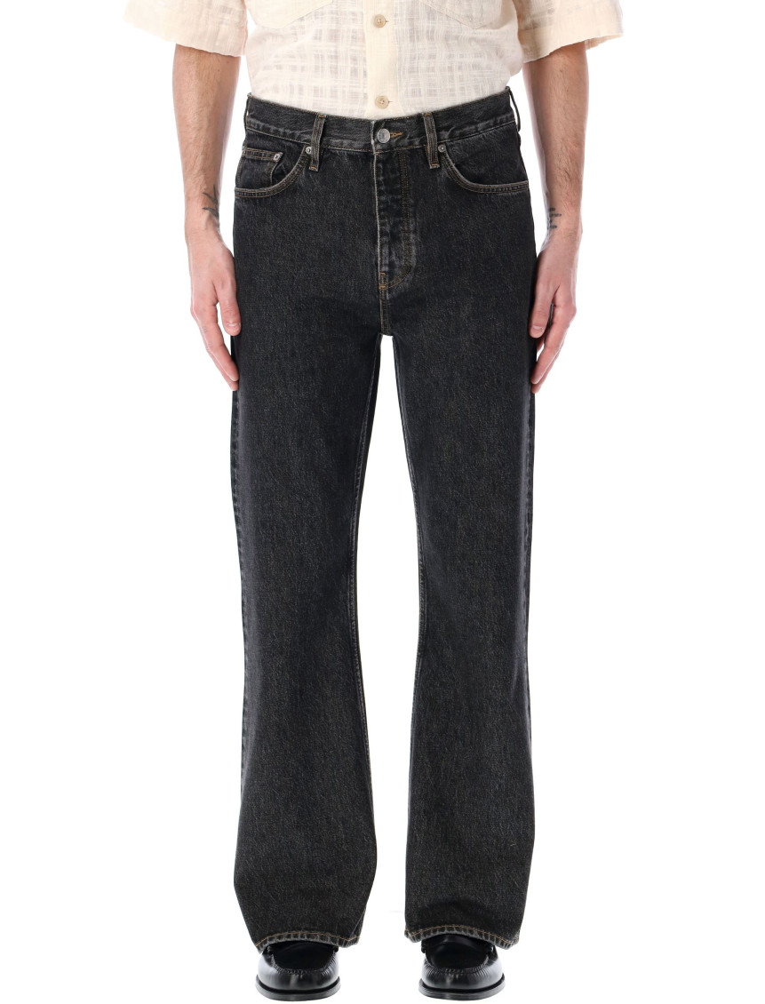 Hello Sunflower Black Cotton Flared Jeans