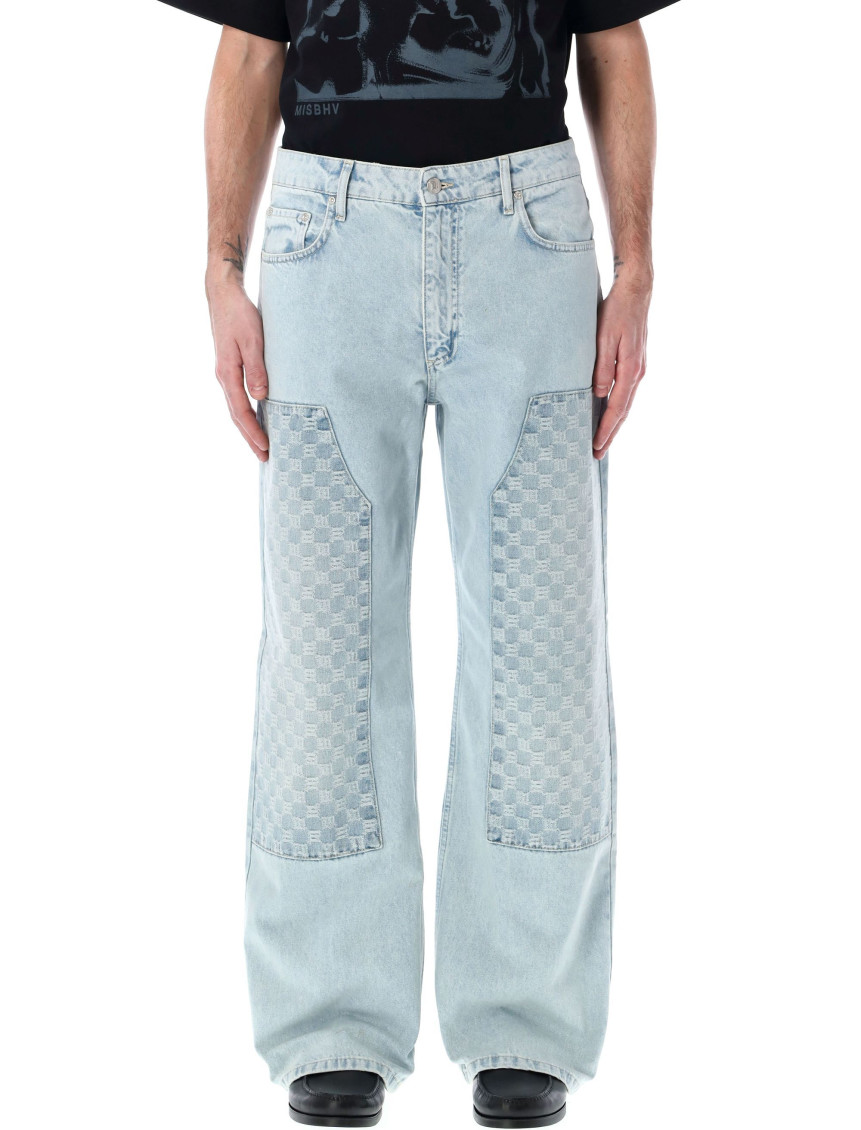 Misbhv Monogram-embroidered Carpenter Denim Trousers