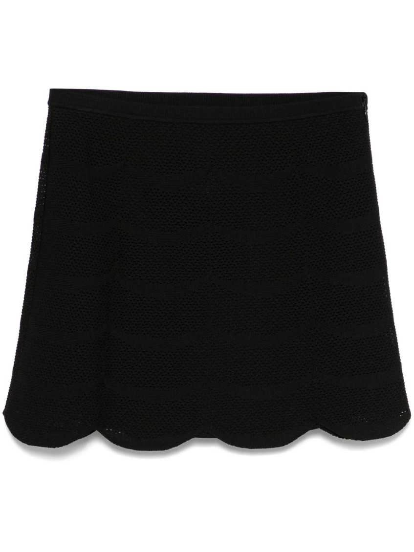Tom Ford Elegant Mini Skirt With Scalloped Hem And Elastic Waistband