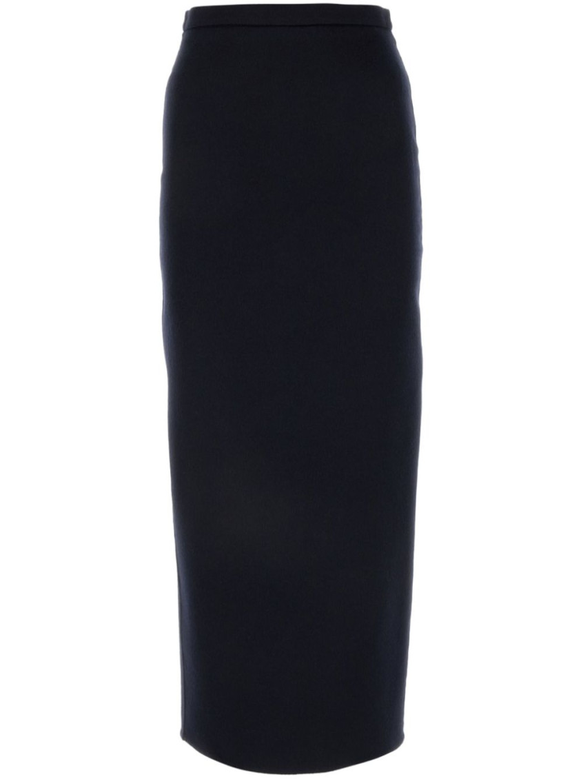 MAX MARA NAVY BLUE WOOL LONG SKIRT