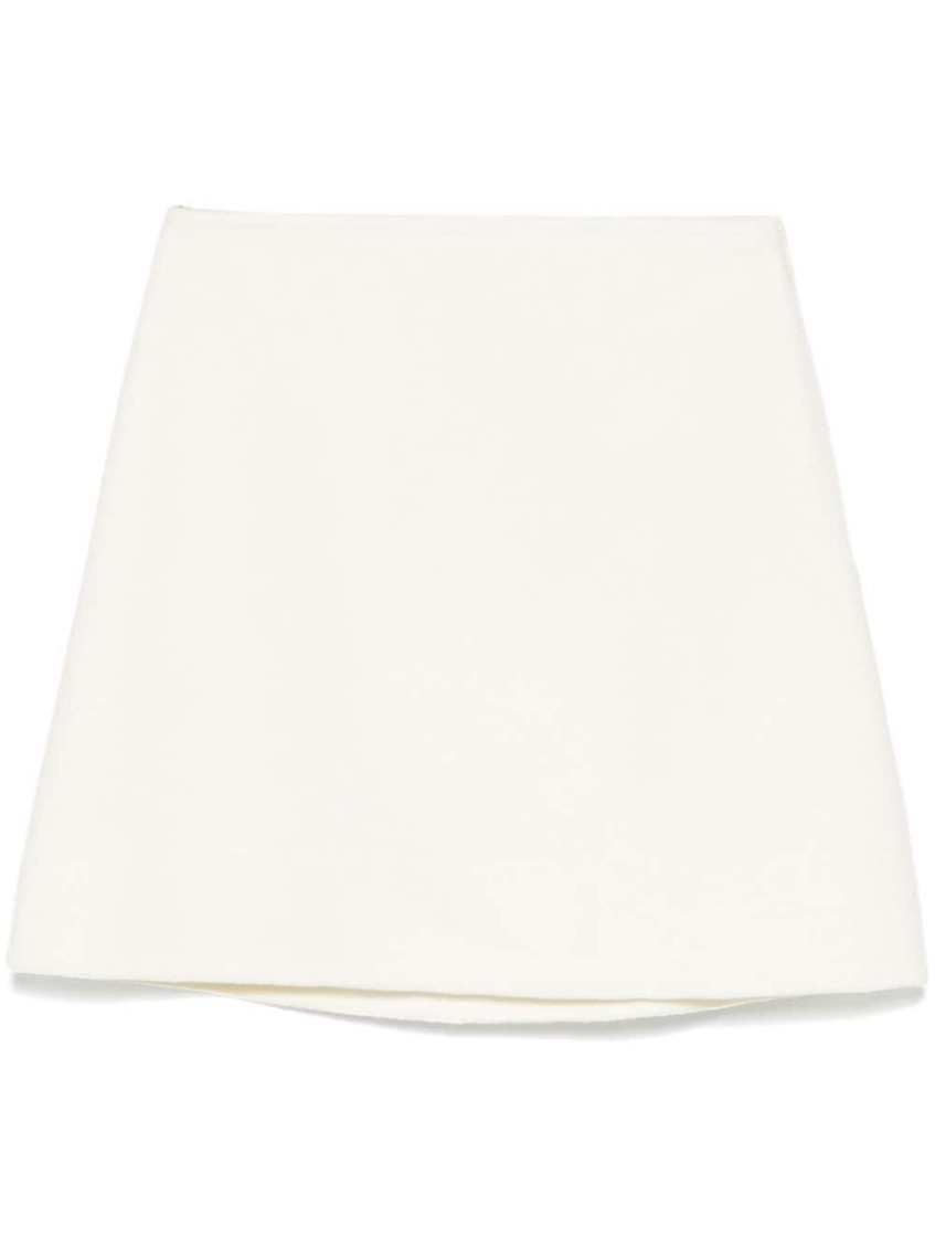 Shop Ermanno Scervino White Wool Mini Skirt