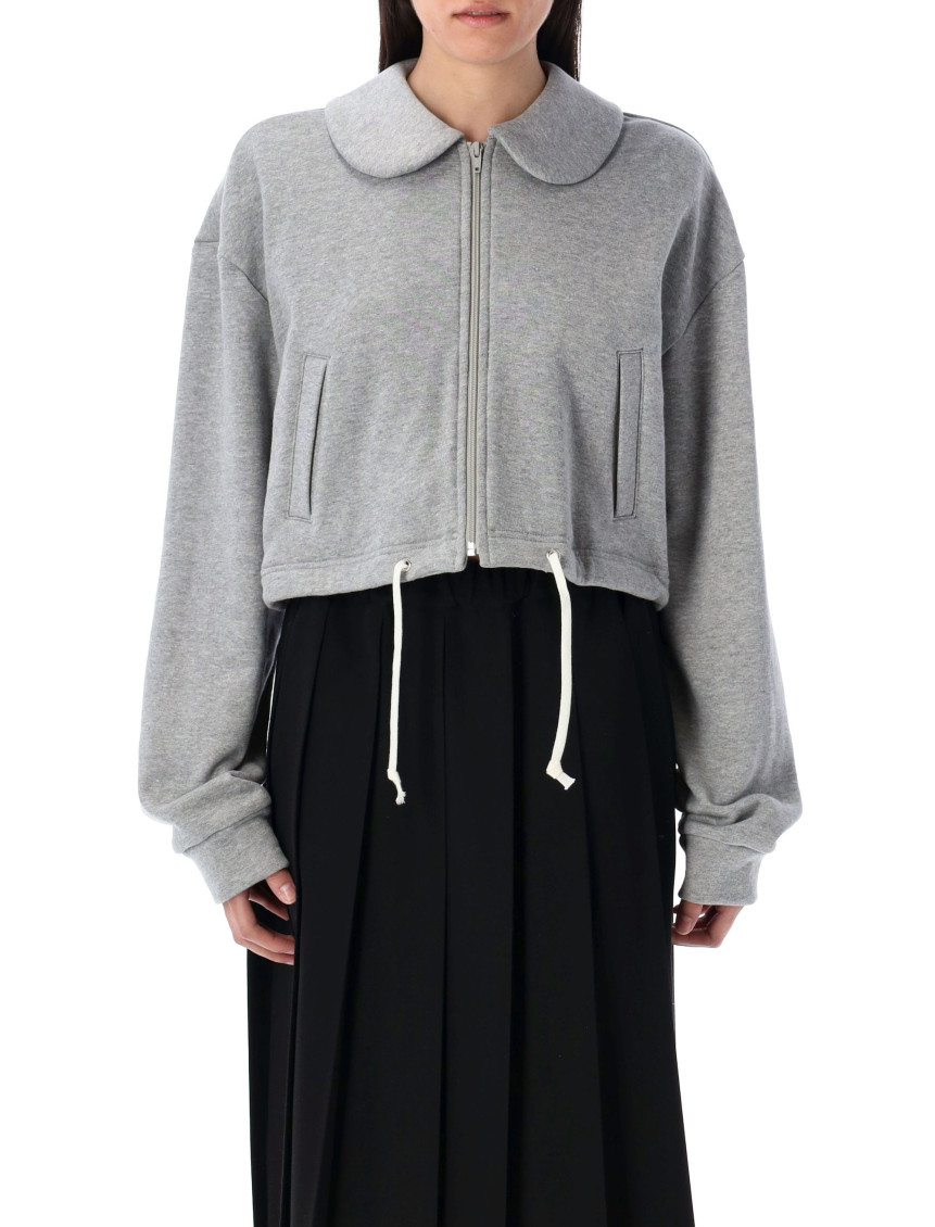 Shop Comme Des Garçons Grey Zip-up Hoodie