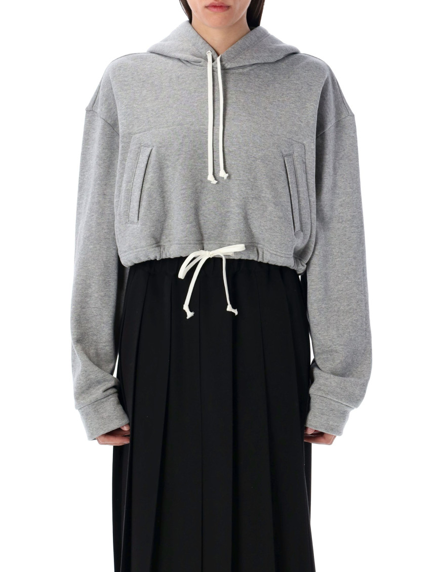 Shop Comme Des Garçons Grey Cropped Hoodie