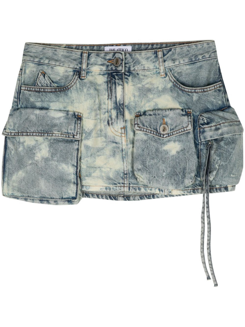 Attico Fay Bleach-wash Mini Skirt