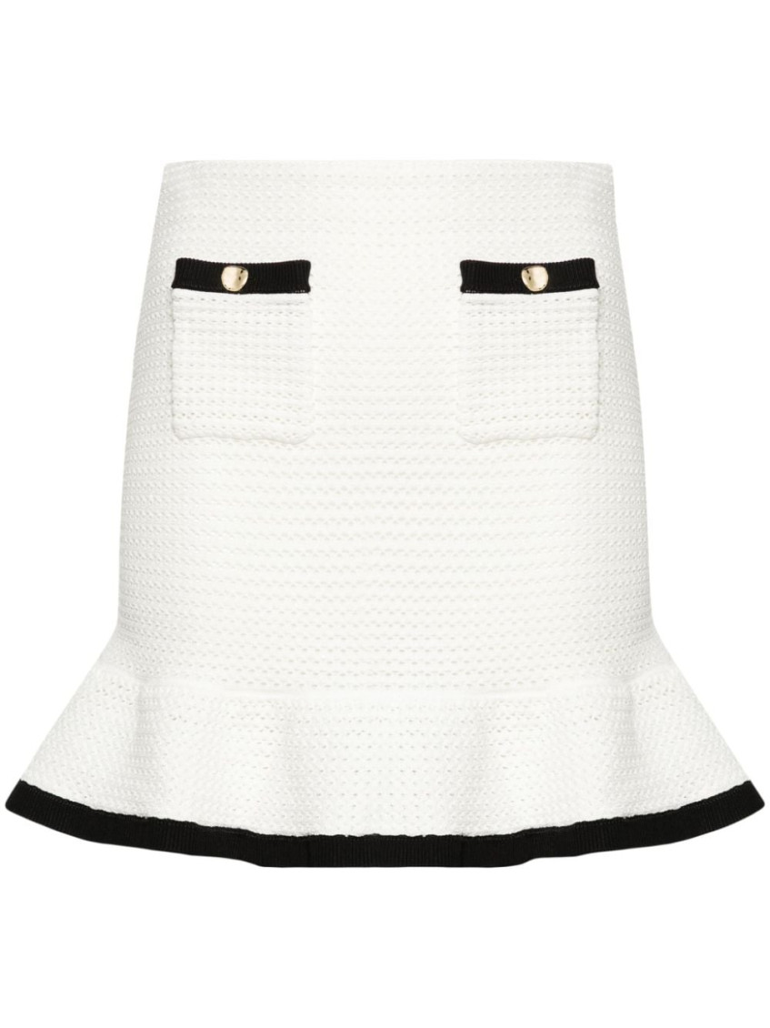 Self-portrait Self Portrait Crochet Mini Skirt In In White