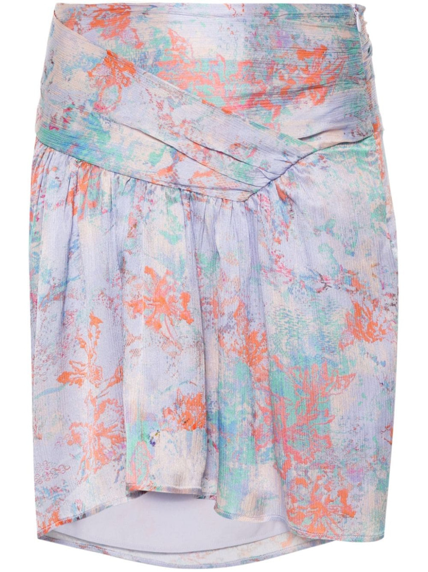 Iro Abstract Pattern Silk Mini Skirt