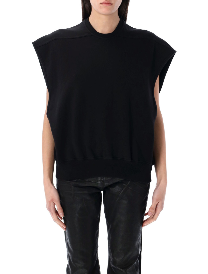 Rick Owens Black Sleeveless Oversize Sweatshirt