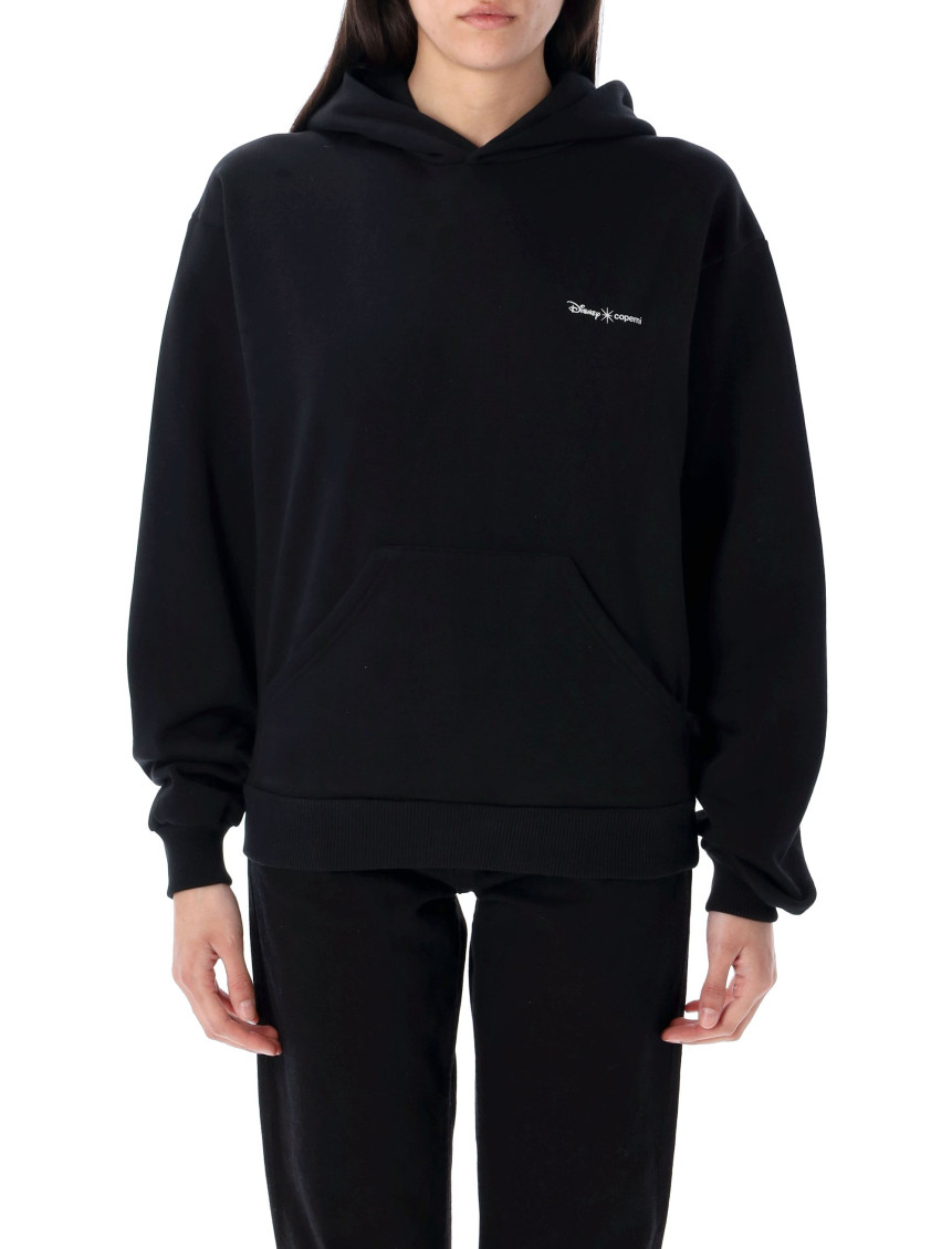 Coperni Black Sweatshirt With Logo Lettering And Front Kangaroo Pocket In Cotton Woman