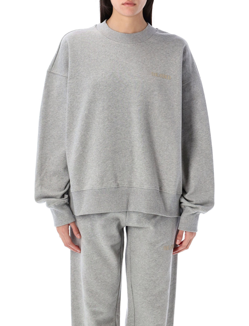 Attico Grey Crewneck Logo Pullover