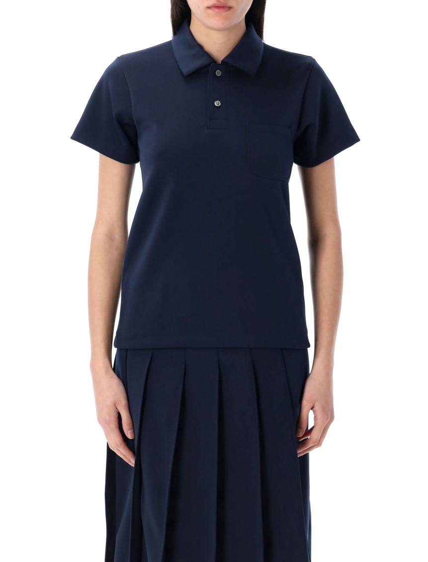 Shop Comme Des Garçons Navy Blue Short-sleeve Polo Shirt