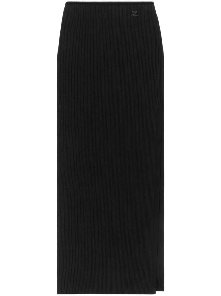 Courrèges Courreges Pre Long Ribbed Fitted Skirt